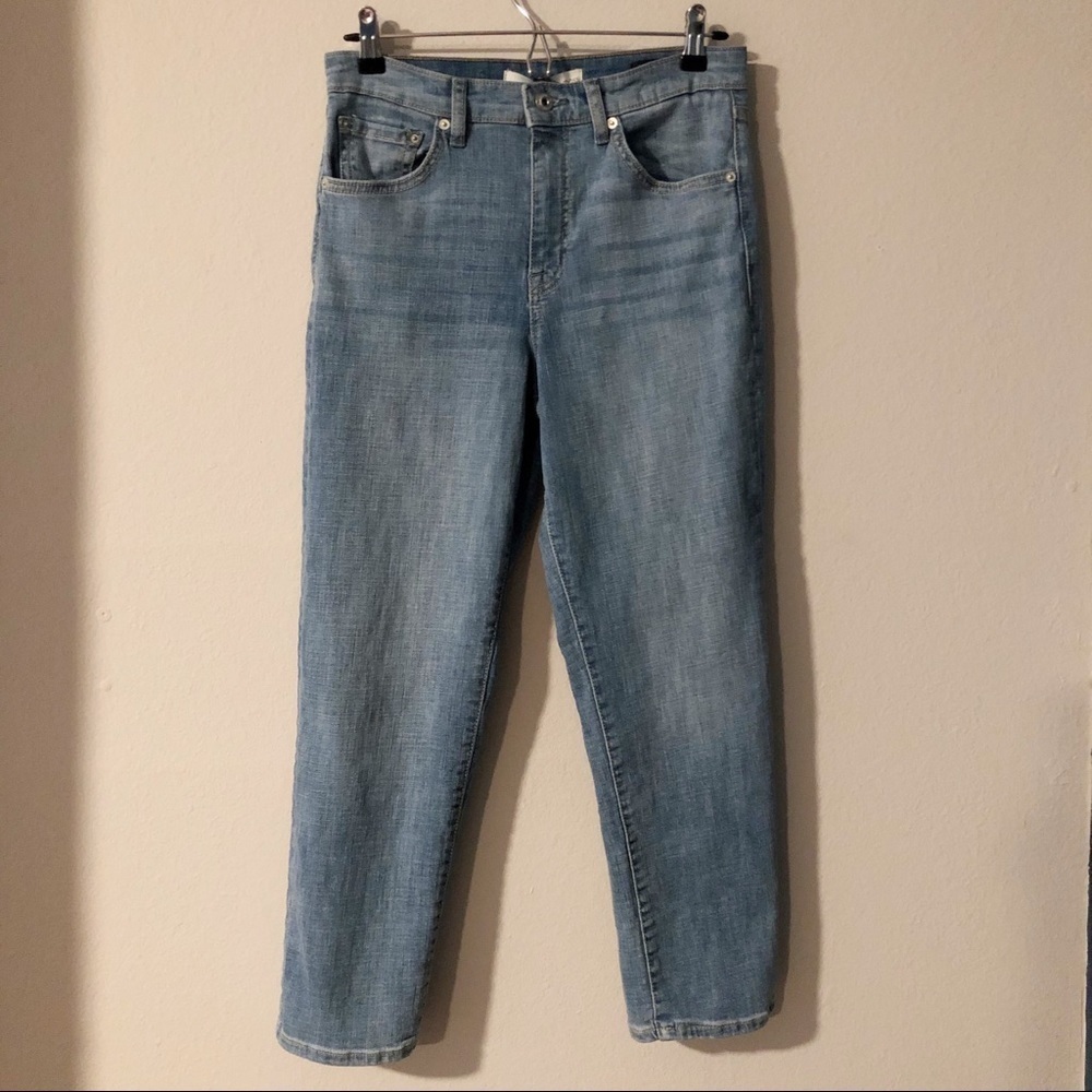 ella moss High Waist Straight leg light wash jeans